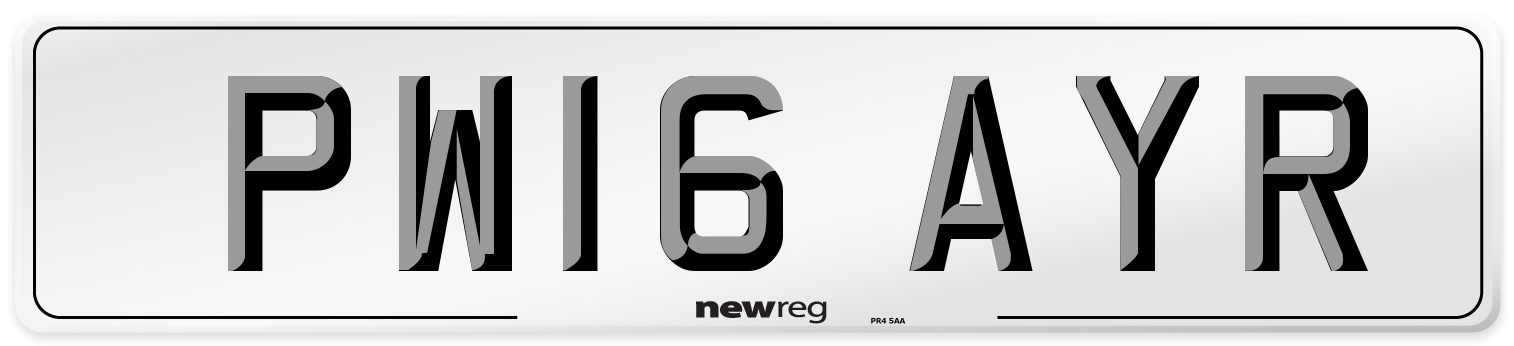 PW16 AYR Number Plate from New Reg
